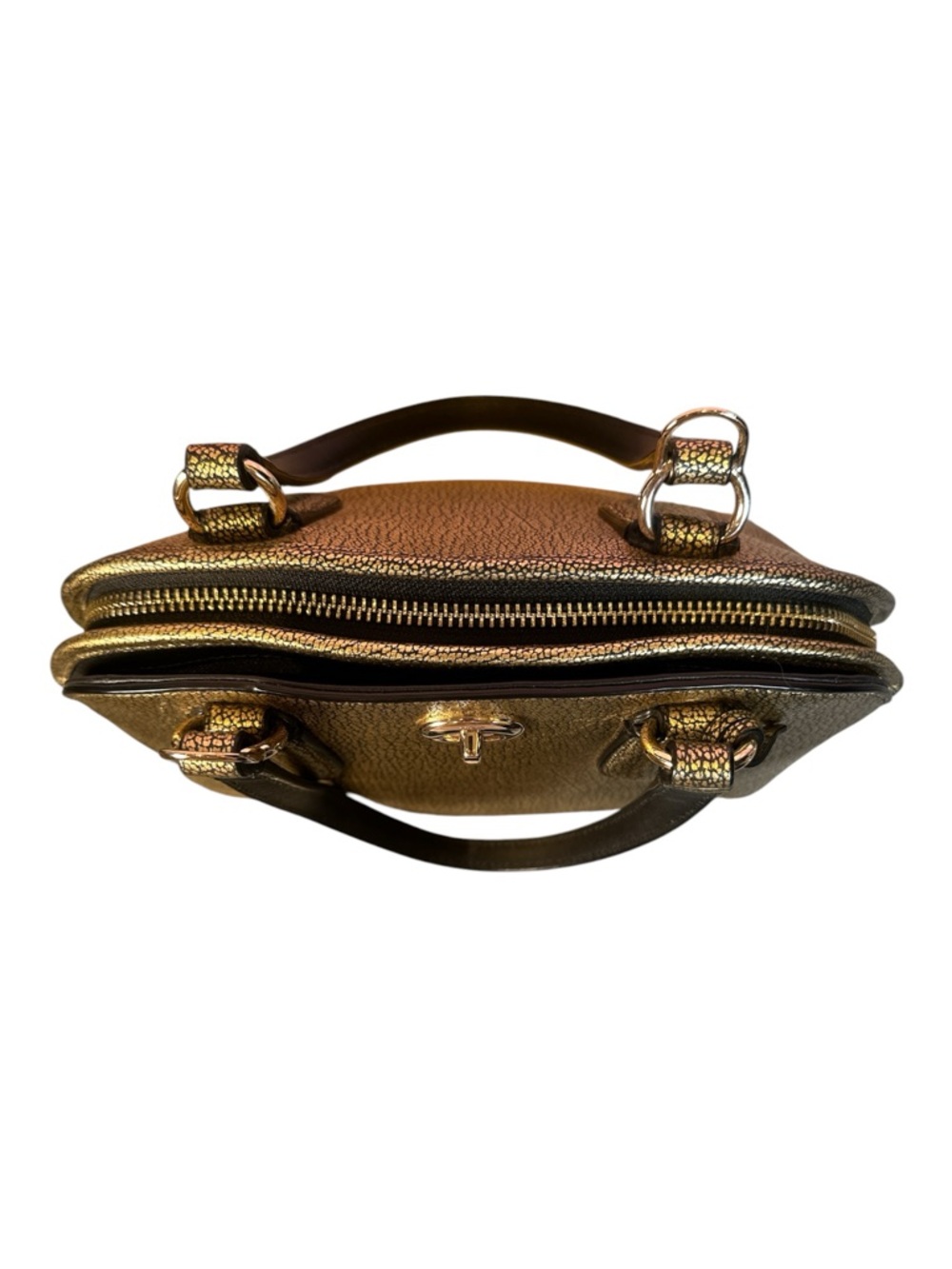 COACH Mini Prince St Metallic Gold Crossbody Like New - Picture 8 of 17